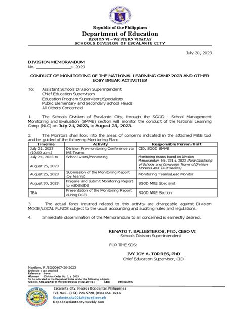 deped memo malaybalay 2024|DM NO. 181, S. 2024 DEADLINE OF SUBMISSION OF .